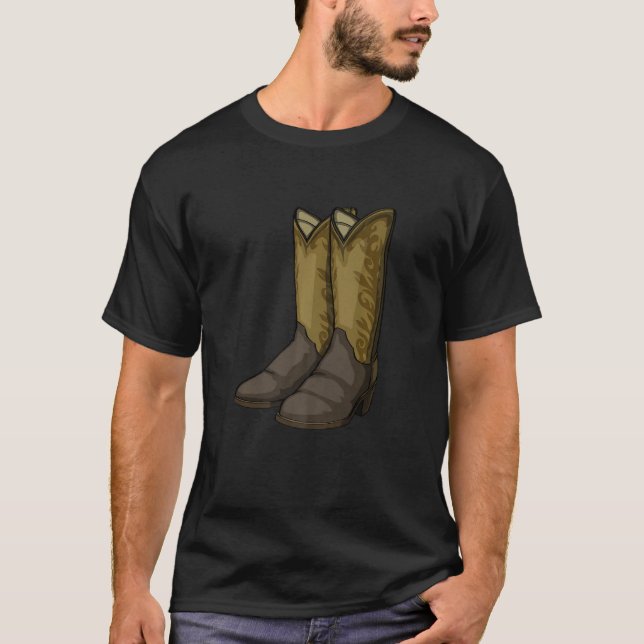 Camiseta Calçados de Dança de Linha Homens Clássicos Boots  (Frente)