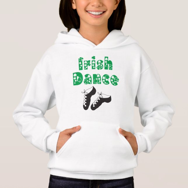 Camiseta Calçados de dança na Irlanda Molho Verde Shamrocks (Frente)