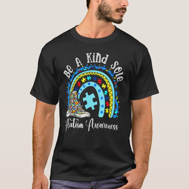 Camiseta Calçados De Quebra-cabeça De Consciência Autismo S (Frente)