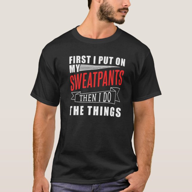 Camiseta Calças de Moletom para Trabalho em Casa (Frente)
