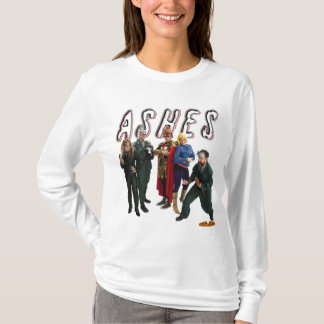 Camiseta Calças justas e lutas: Molde e logotipo das cinzas
