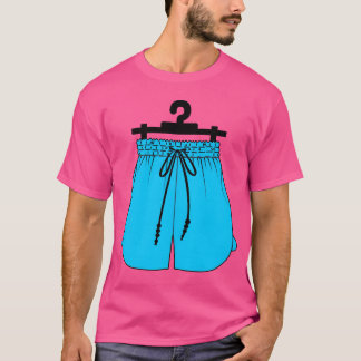 Camiseta Calções esportivos azuis ou calças de treino em um