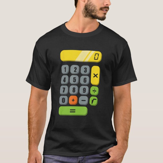 Camiseta Calculadora Costume Halloween Easy Cosplay Math Ge (Frente)