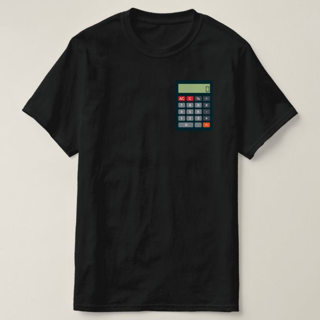 Camiseta Calculadora de Matemática de Figuras Contabilista (Frente do Design)