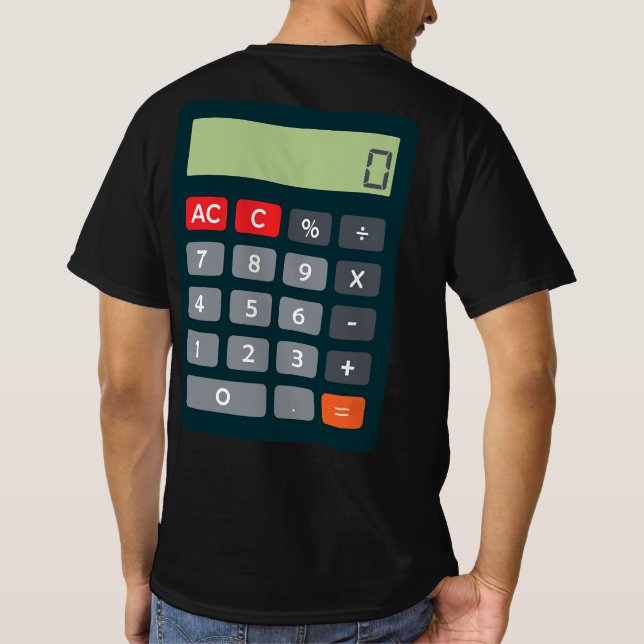 Camiseta Calculadora de Matemática de Figuras Contabilista (Verso)
