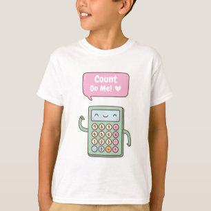 Camiseta Calculadora Doodle Fofo Conta Em Mim