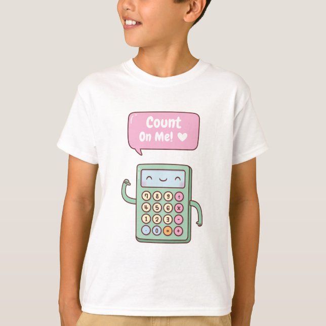 Camiseta Calculadora Doodle Fofo Conta Em Mim (Frente)