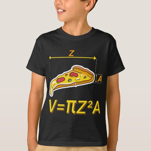 Camiseta Cálculo de Volume de Nerd de de Designs de Pizza E (Frente)