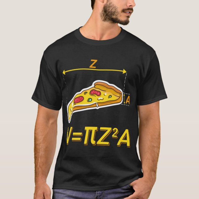 Camiseta Cálculo de Volume de Nerd de de Designs de Pizza E (Frente)