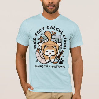 Camiseta Cálculos Perfeitos – Design de Gato de Matemática
