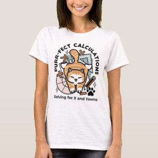 Camiseta Cálculos Perfeitos – Design de Gato de Matemática