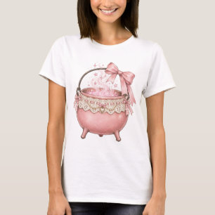 Camiseta Caldeirão Coquete com Laço Rosa