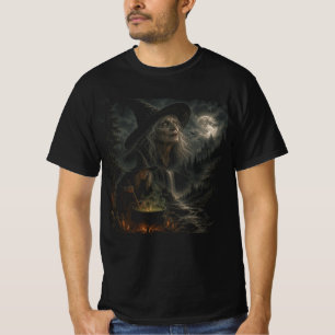 Camiseta Caldeirão da Noite das Bruxas Lua Assombrada, Mo