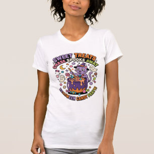 Camiseta Caldeirão de Doces de Halloween Assustadores