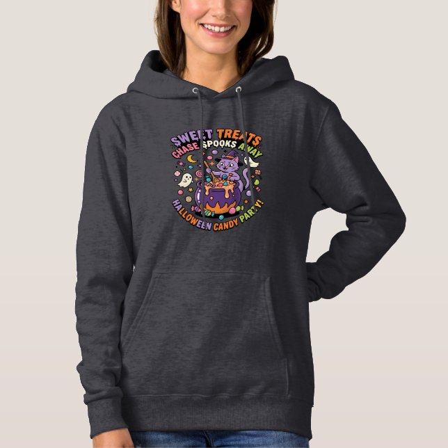 Camiseta Caldeirão de Doces de Halloween Presentes Assustad (Frente)