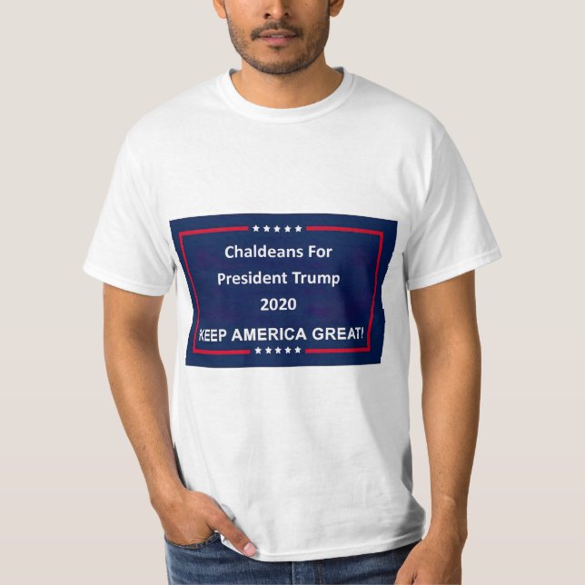 Camiseta Caldeus Para O Presidente Trump 2020 Man (Frente)