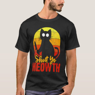 Camiseta Cale a Sua Bocarra Gato Sangrento de Halloween com