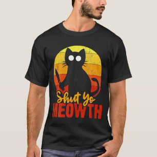 Camiseta Cale a Sua Bocarra Gato Sangrento de Halloween com