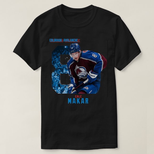 Camiseta Cale Makar Ice Hockey Edit Avalanche (Frente do Design)