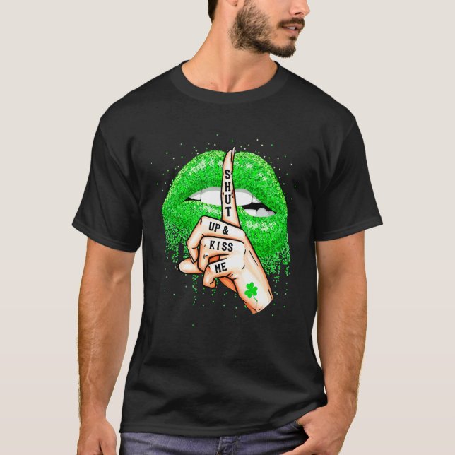 Camiseta Cale-Se E Beije-Me Lábios Verdes Ruas Irlandesas D (Frente)