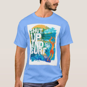 Camiseta Cale-se e Surf Colorida Woodblock