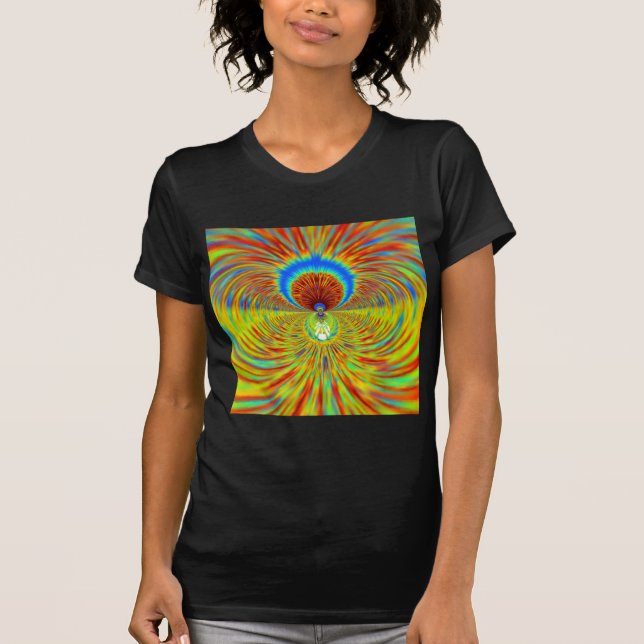 Camiseta Caleidoscópio Colorido Impressão de Arte (Frente)