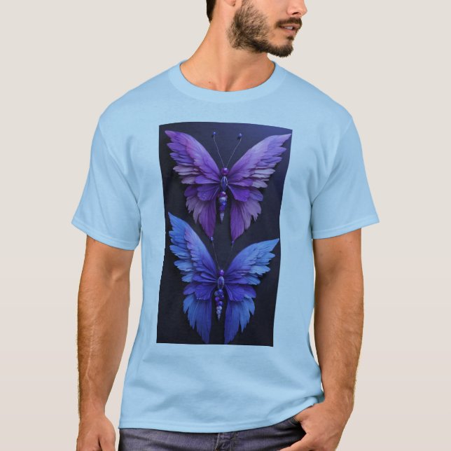 Camiseta "Caleidoscópio com borboletas: Delícia Colorida co (Frente)