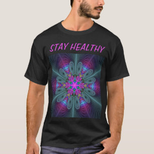 Camiseta Caleidoscópio de Arte Fractal de Greve Colorida Ma