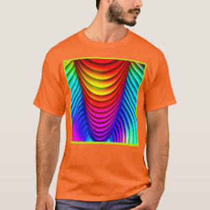 Camiseta Caleidoscópio de Cores Padrão 3D