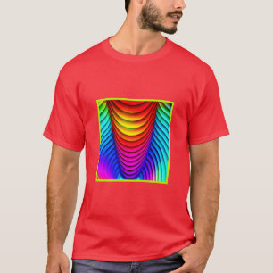 Camiseta Caleidoscópio de Cores Padrão 3D