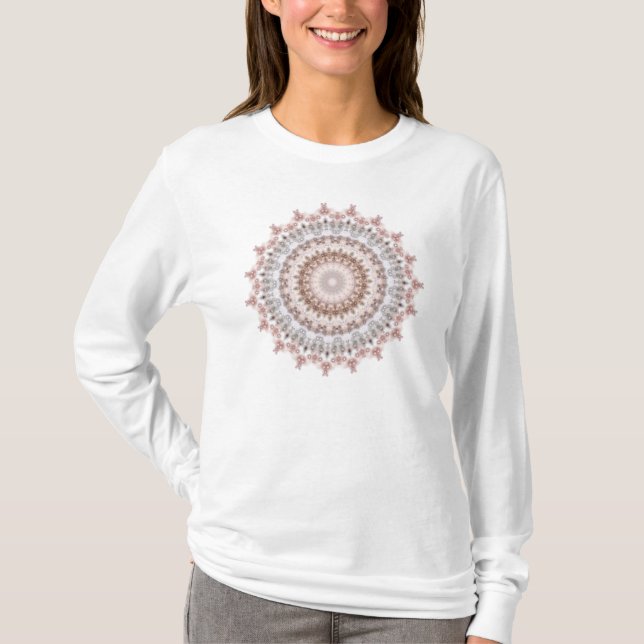 Camiseta Caleidoscópio natural da mandala do vintage (Frente)