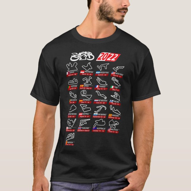 Camiseta Calendar season 2022 MotoGp circuits sport Essenti (Frente)