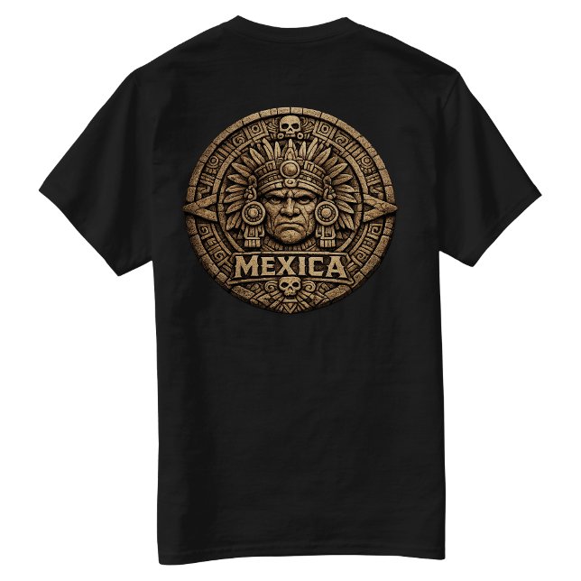 Camiseta Calendário Asteca - Acertou nas costas (Aztec Calendar - Back hit T-Shirt)