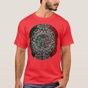 Camiseta Calendário Aztec Sun Stone Meican Art Esculpindo M