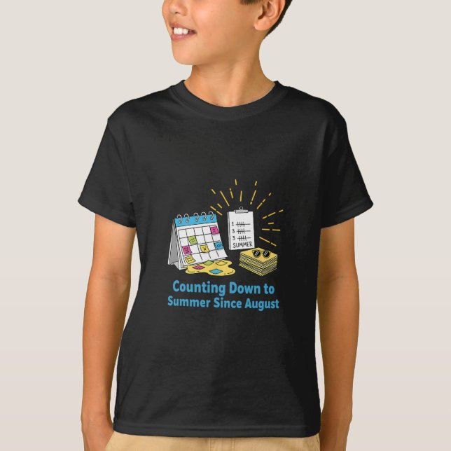 Camiseta Calendário Escolar de Professor Engraçado Meme Fér (Frente)