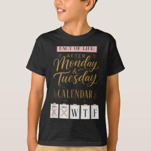 Camiseta Calendário Fact Of Life Diz Qual Humor Na Terra