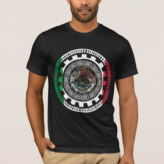 Camiseta Calendário Histórico Mexicano Aztec México Maya (Frente)