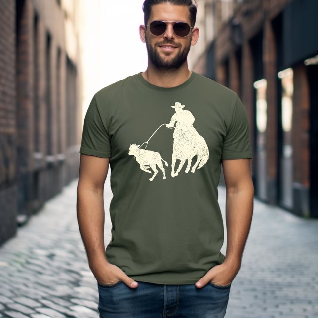 Camiseta Calf Roping Cowboy (Criador carregado)