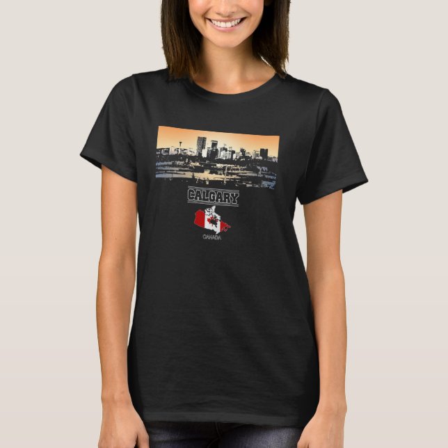 Camiseta Calgary canada Skyline Vacation Souvenir cidade (Frente)