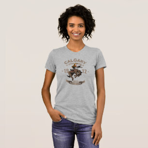 Camiseta Calgary Stampede Rodeo   Ajustado fino feminino