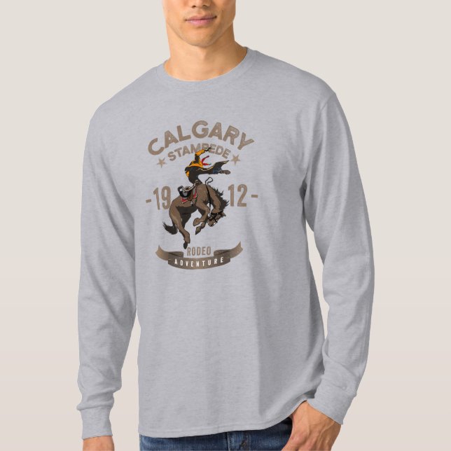 Camiseta Calgary Stampede Rodeo | Capa longa masculina (Frente)
