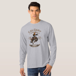 Camiseta Calgary Stampede Rodeo   Capa longa masculina