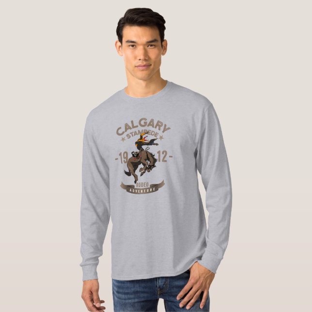Camiseta Calgary Stampede Rodeo | Capa longa masculina (Frente Completa)