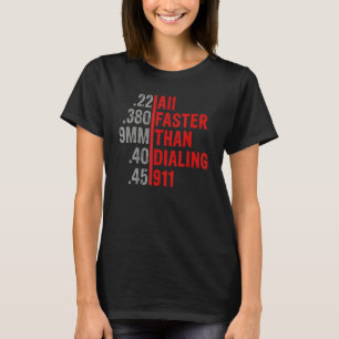 Camiseta Caliber Mais Rápido Do Que Discar 911 Ammo Proprie
