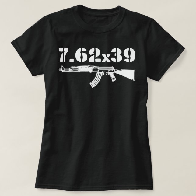 Camiseta Calibre Ammo AK-47 7,62X39 (Frente do Design)