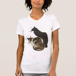 Camiseta Calico Cat E Black Cat Cortados