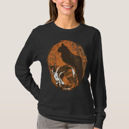 Camiseta Calico Cat E Black Cat Grungy Art