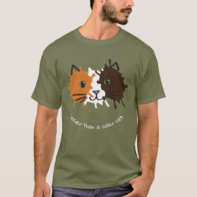 Camiseta Calico Cat face design (Frente)