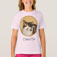 Calico Cat Painting - Gato Original Bonito T-Shir