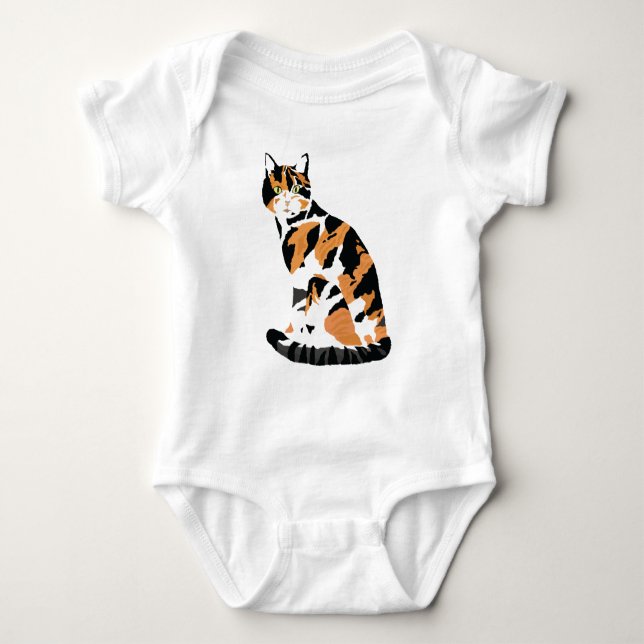 Camiseta Calico gato sentado (Frente)